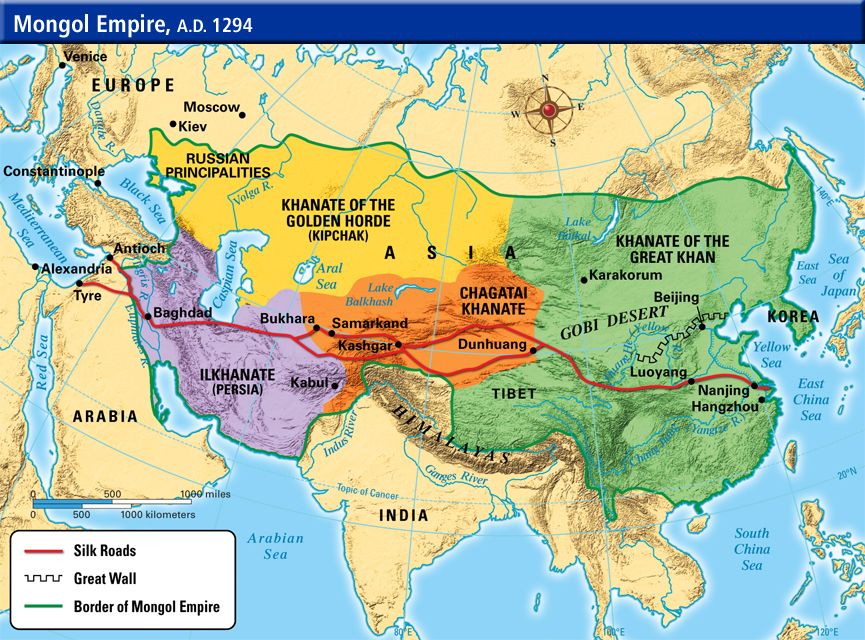 genghis khan empire map